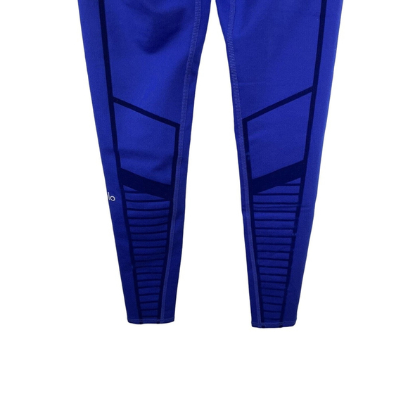 ALO Yoga High Waist Flocked Moto Legging in Sapphire Size XS - Picture 5 of 8